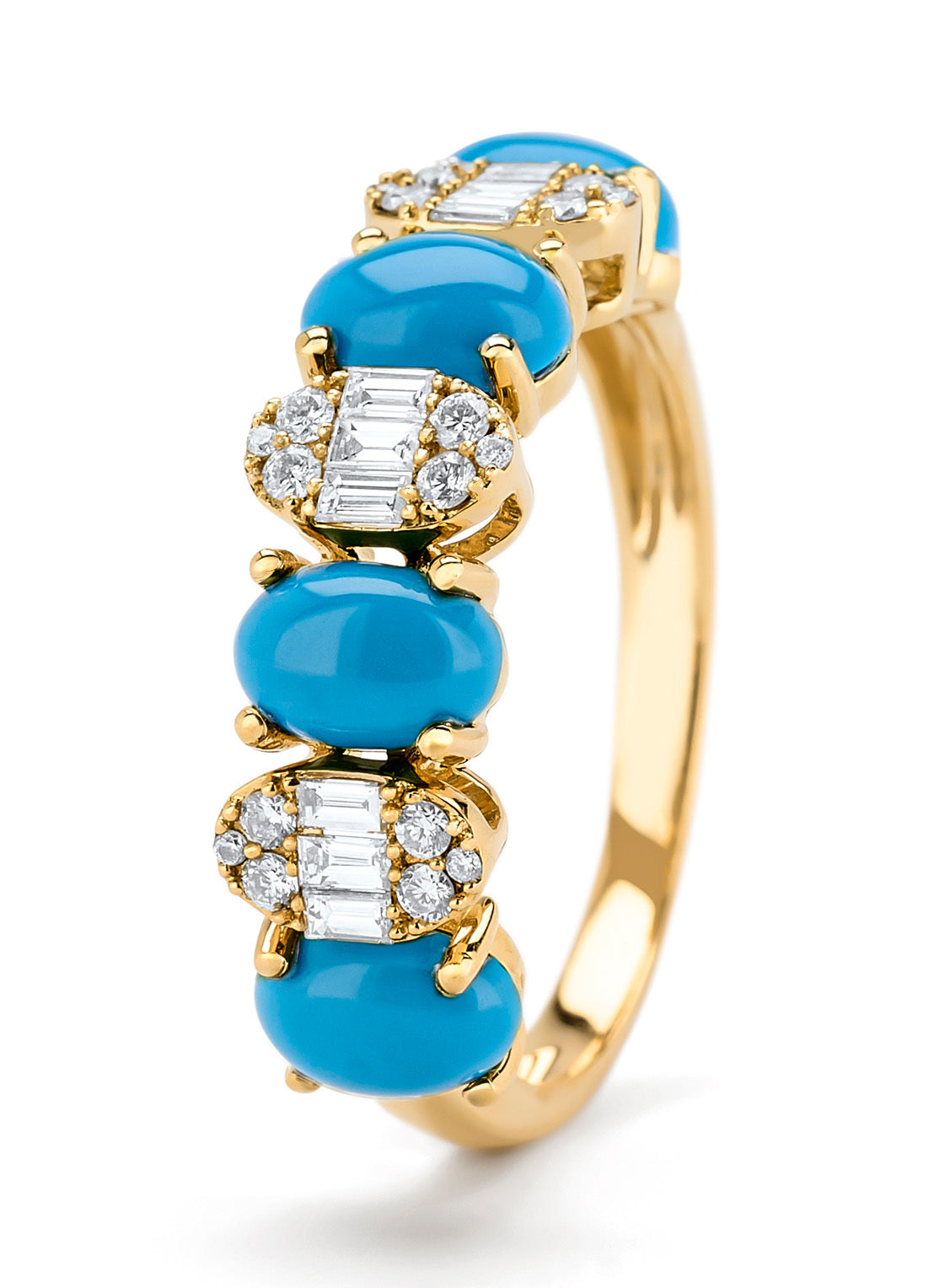 Geelgouden ring, 2.38 ct turkoois, Colors