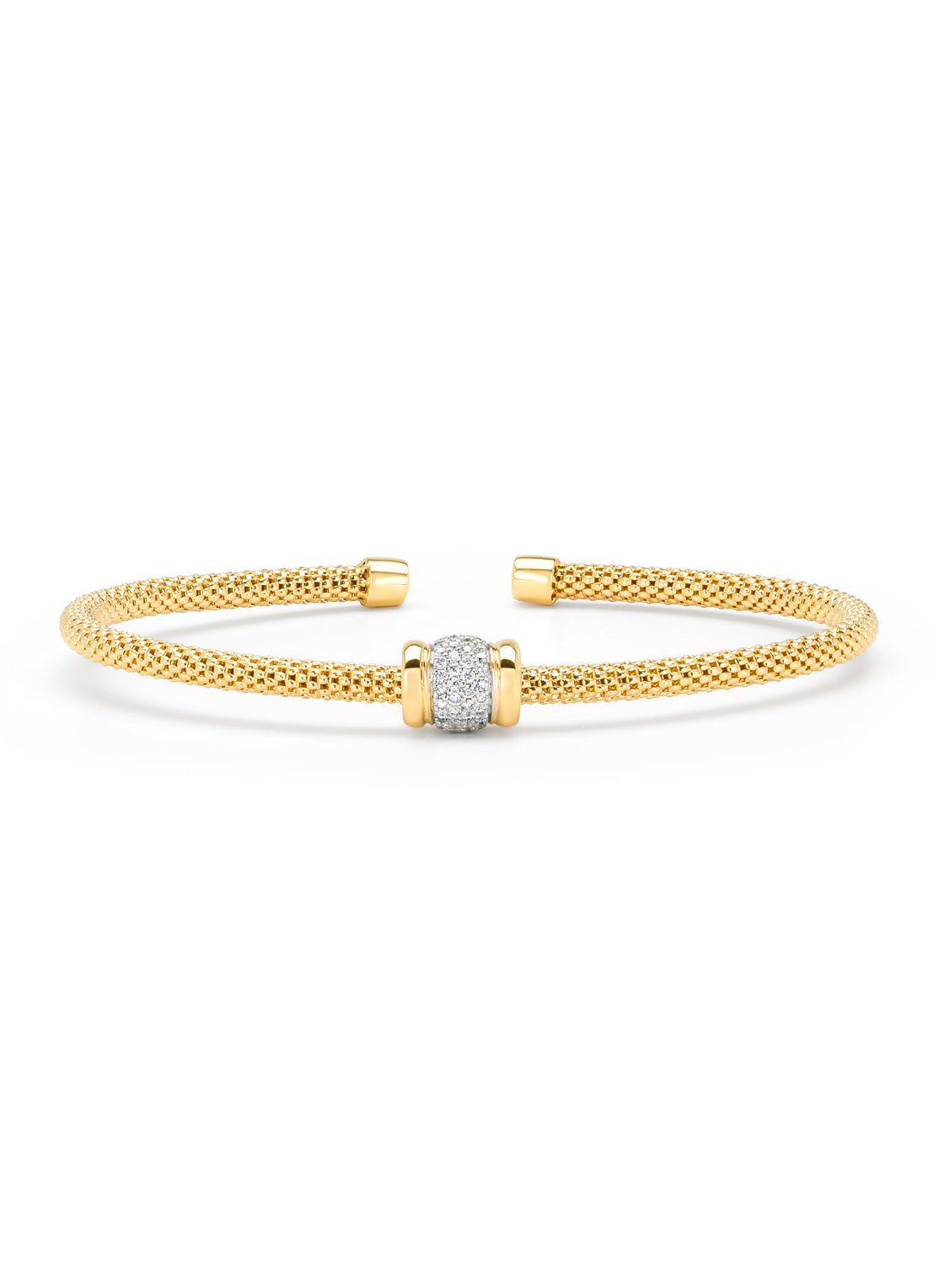 Gouden armband, 0.23 ct diamant, Caviar