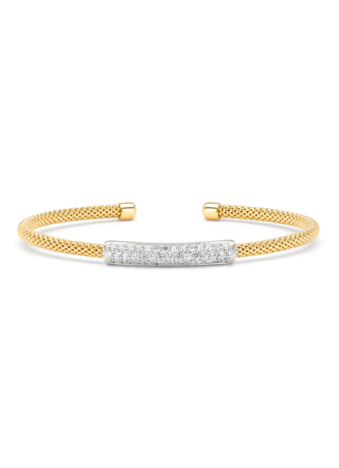 Gouden armband, 0.80 ct diamant, Caviar