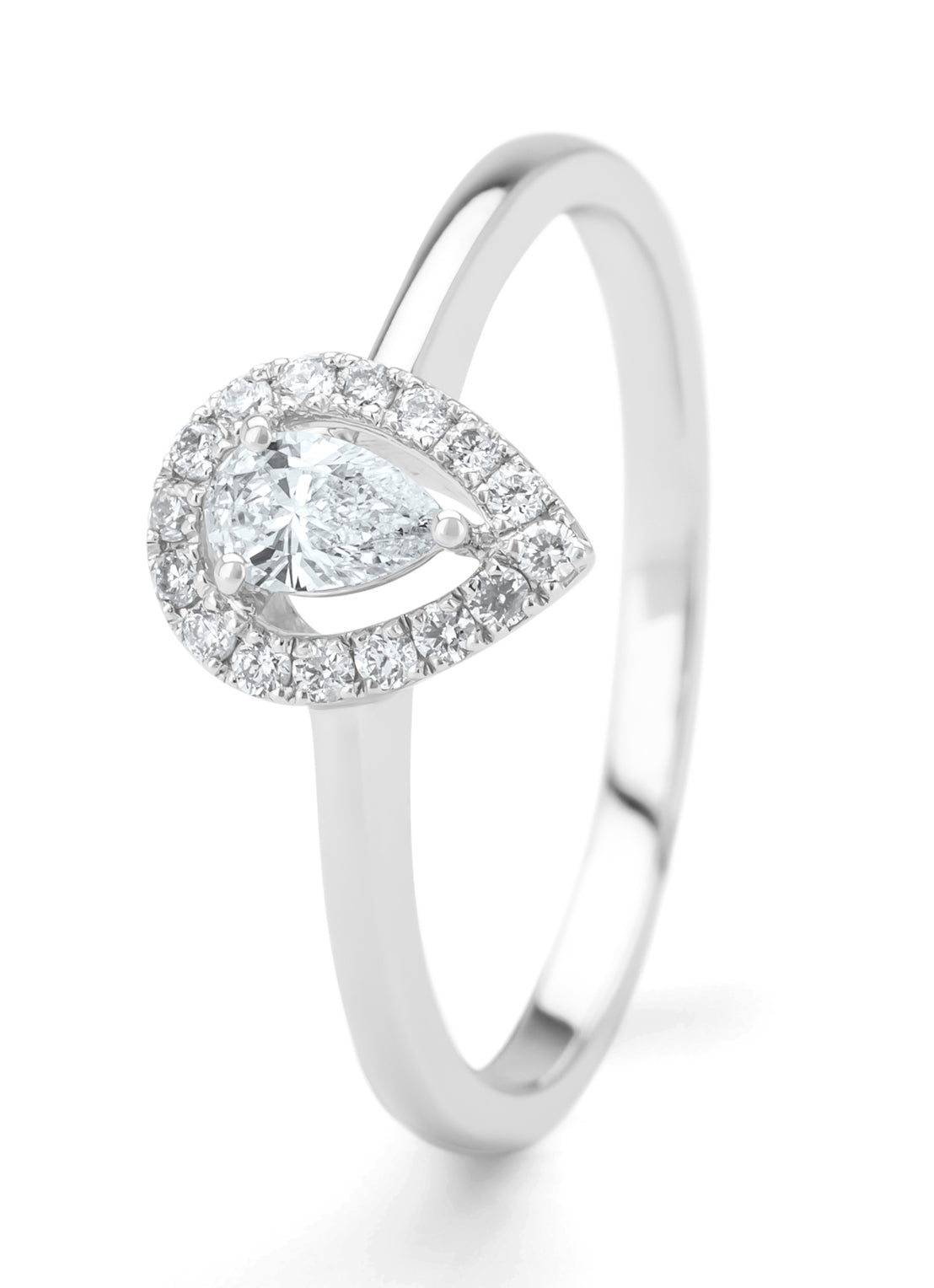 Witgouden ring, 0.26 ct diamant, Petite Romance