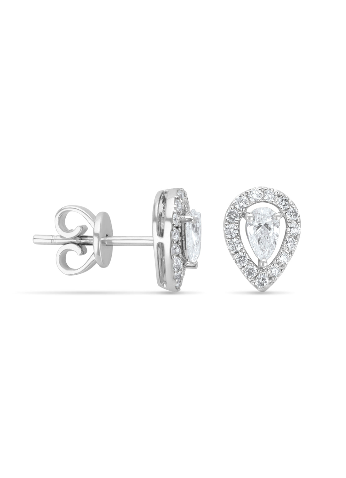 Witgouden oorsieraden, 0.41 ct diamant, Petite Romance