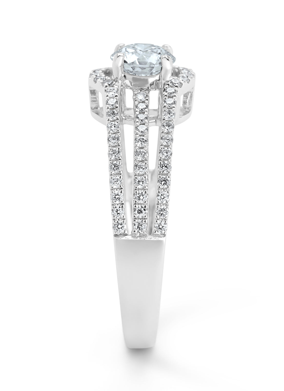 Witgouden ring, 0.82 ct diamant, Hearts & Arrows