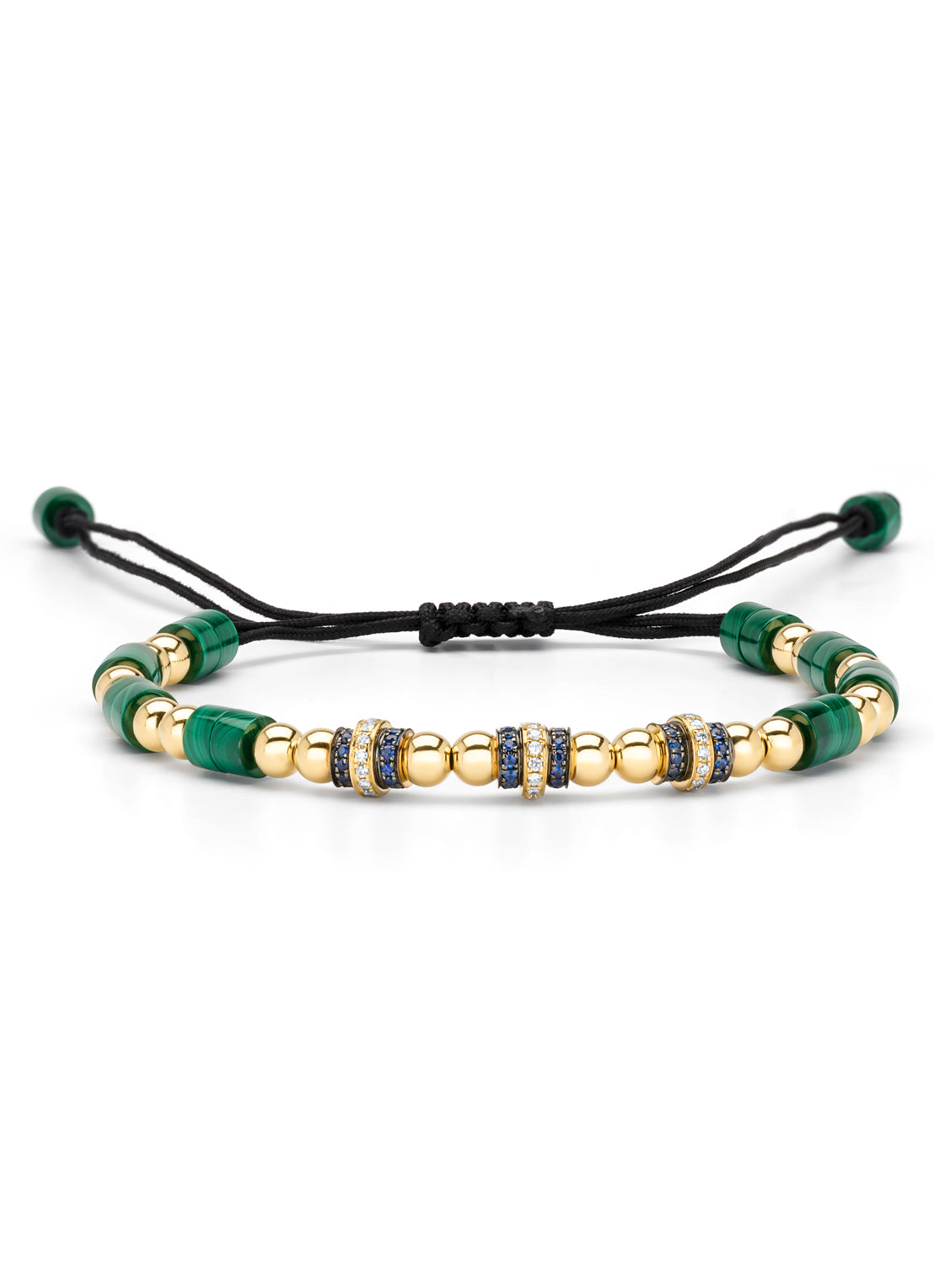 Geelgouden armband, 16.57 ct malachiet, Ensemble