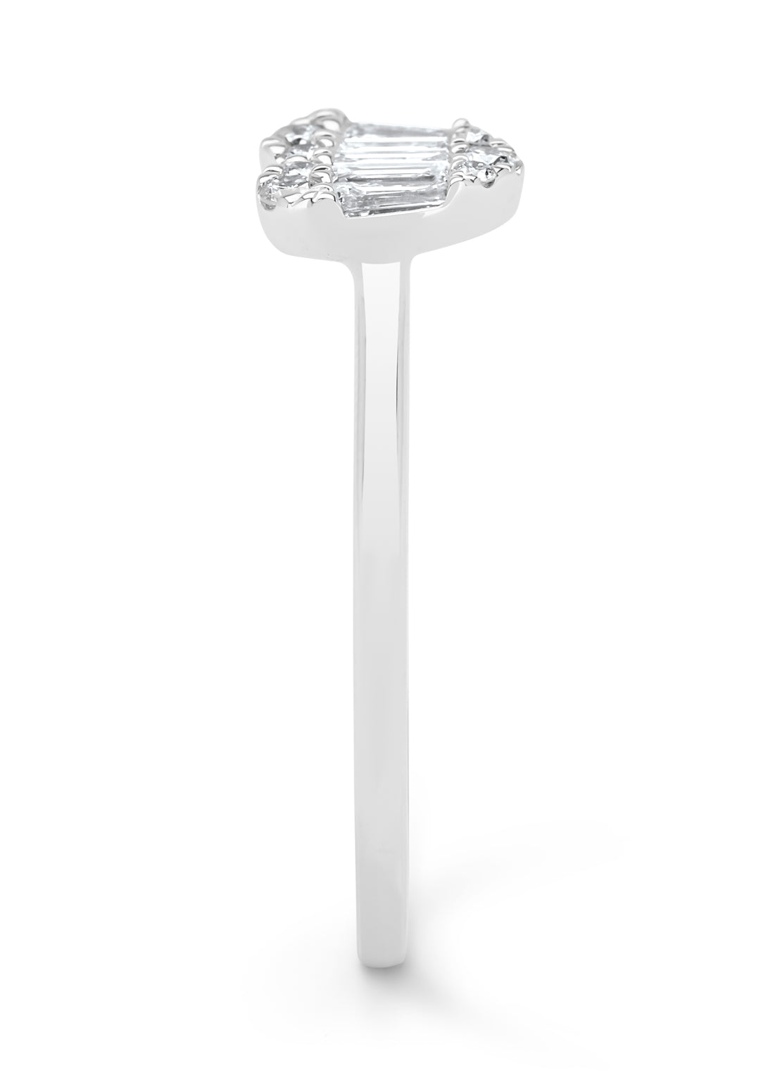 White gold ring, 0.29 ct diamond, gallery