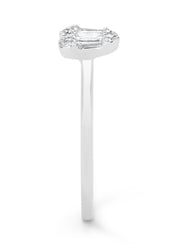 White gold ring, 0.29 ct diamond, gallery