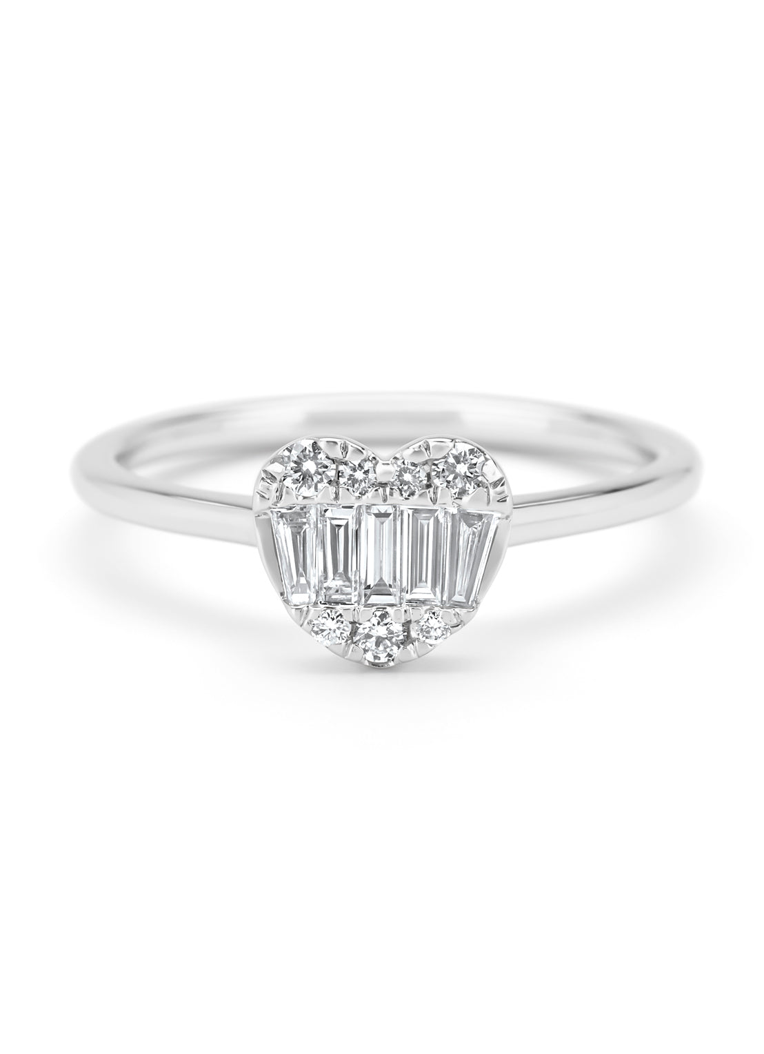 White gold ring, 0.29 ct diamond, gallery