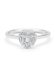 White gold ring, 0.29 ct diamond, gallery