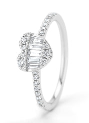 White gold ring, 0.39 ct diamond, gallery