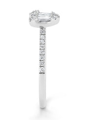 White gold ring, 0.39 ct diamond, gallery