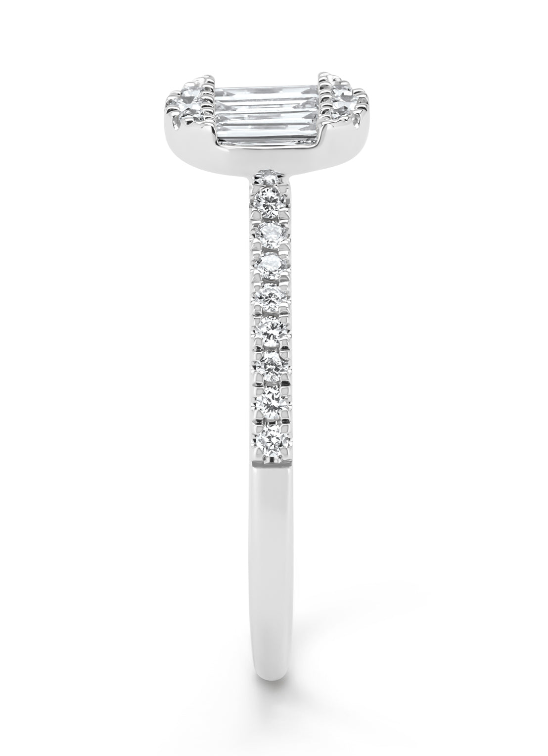 White gold ring, 0.45 ct diamond, gallery