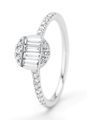 White gold ring, 0.45 ct diamond, gallery