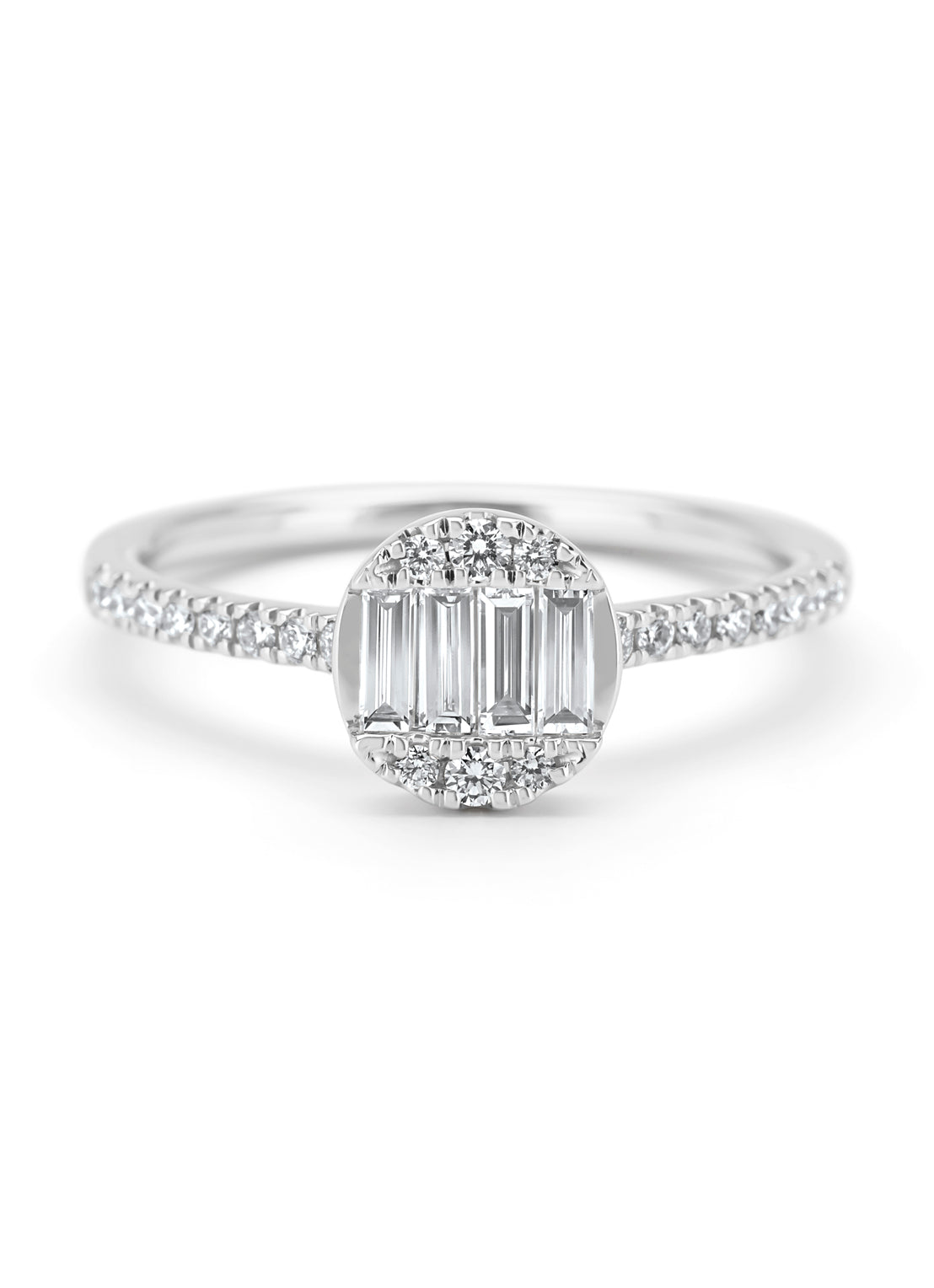 White gold ring, 0.45 ct diamond, gallery