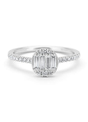 White gold ring, 0.45 ct diamond, gallery