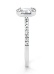 White gold ring, 0.45 ct diamond, gallery