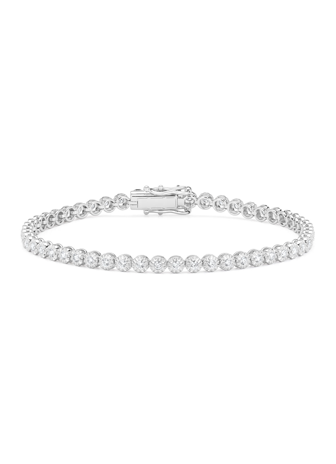 Witgouden armband, 0.99 ct diamant, Tennis bracelet