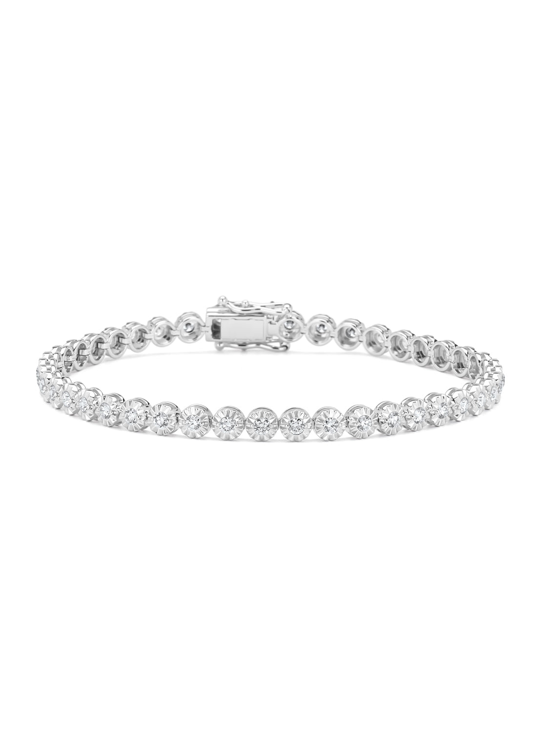 Witgouden armband, 1.51 ct diamant, Tennis bracelet