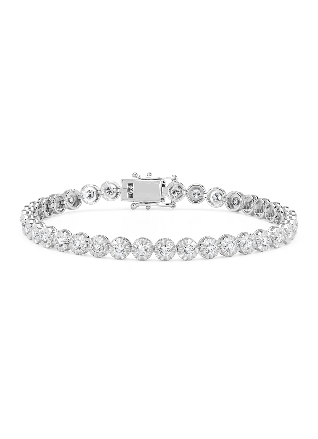 Witgouden armband, 1.90 ct diamant, Tennis bracelet