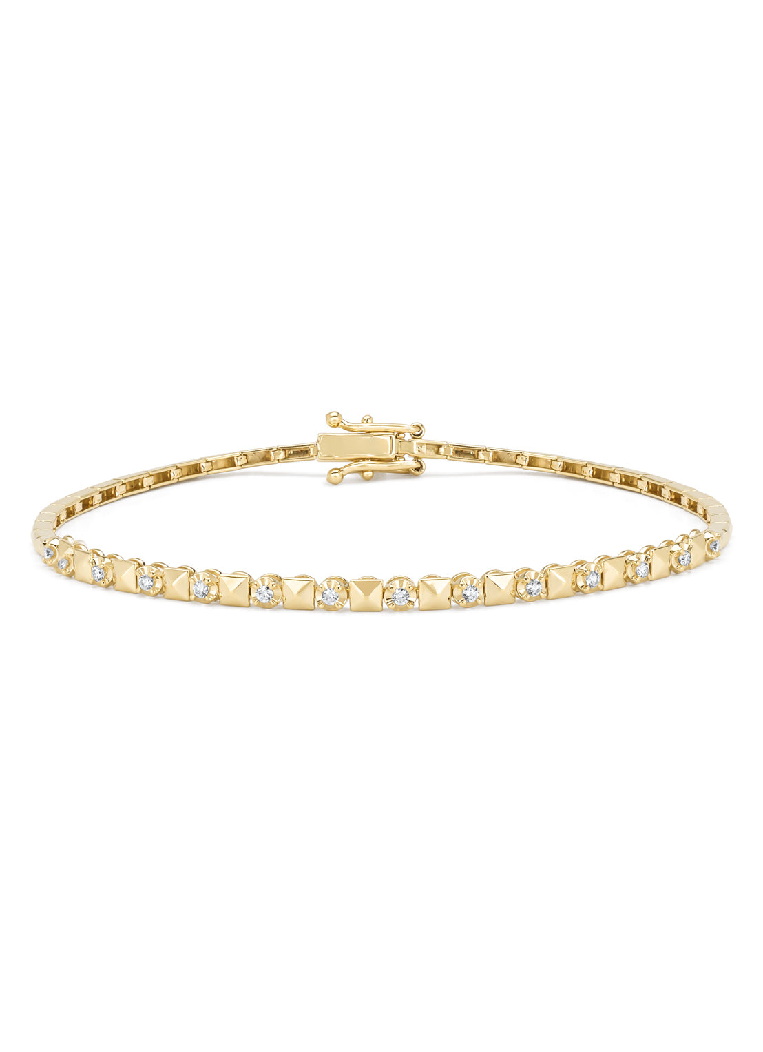 Geelgouden armband, 0.17 ct diamant, Ensemble