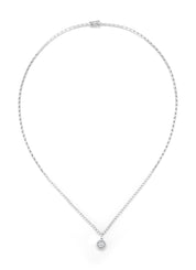 Witgouden collier, 0.68 ct diamant, Caviar