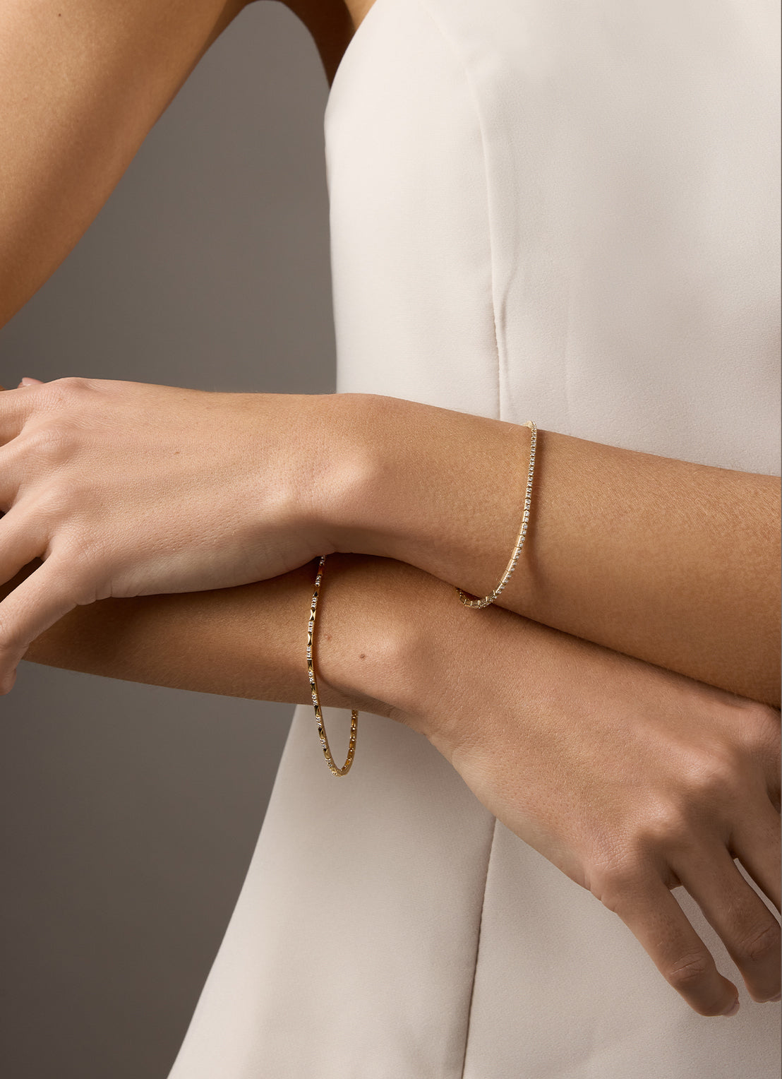 Geelgouden armband, 0.32 ct diamant, Ensemble