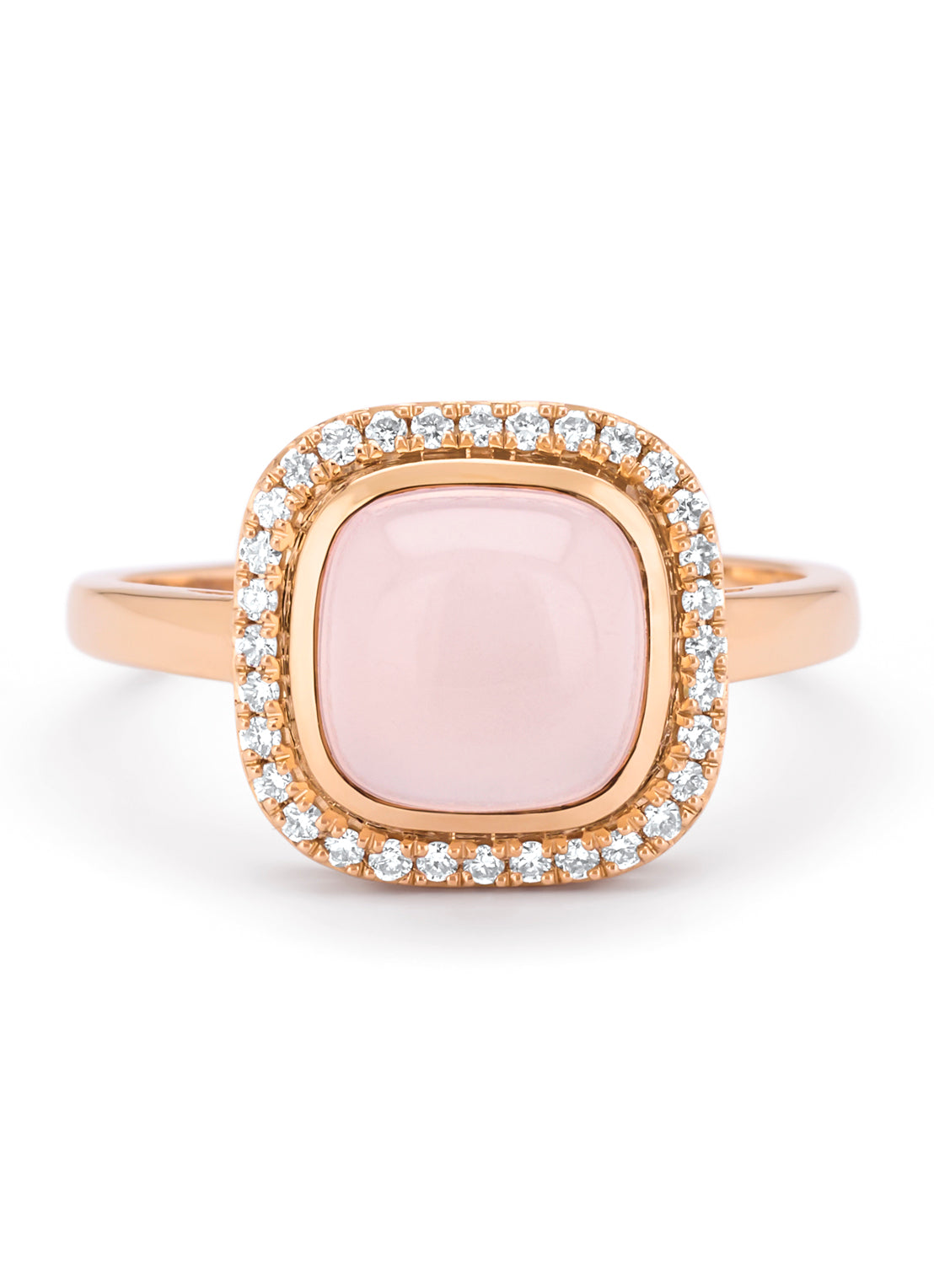 Roségouden ring, 2.36 ct rozenkwarts, Little Drops