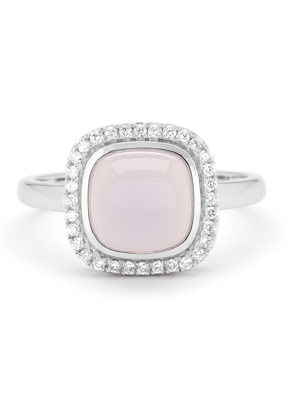 Witgouden ring, 2.45 ct blauwe chalcedoon, Little Drops