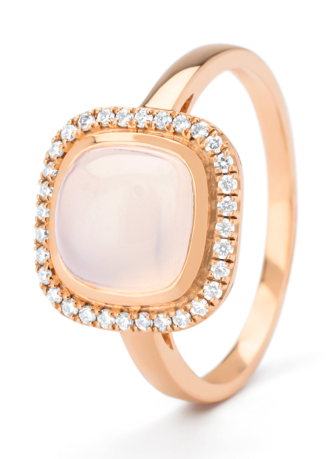 Roségouden ring, 2.32 ct maansteen, Little Drops