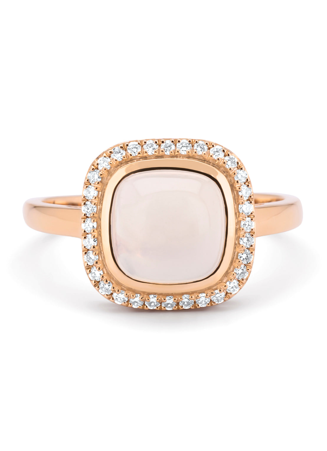 Roségouden ring, 2.32 ct maansteen, Little Drops