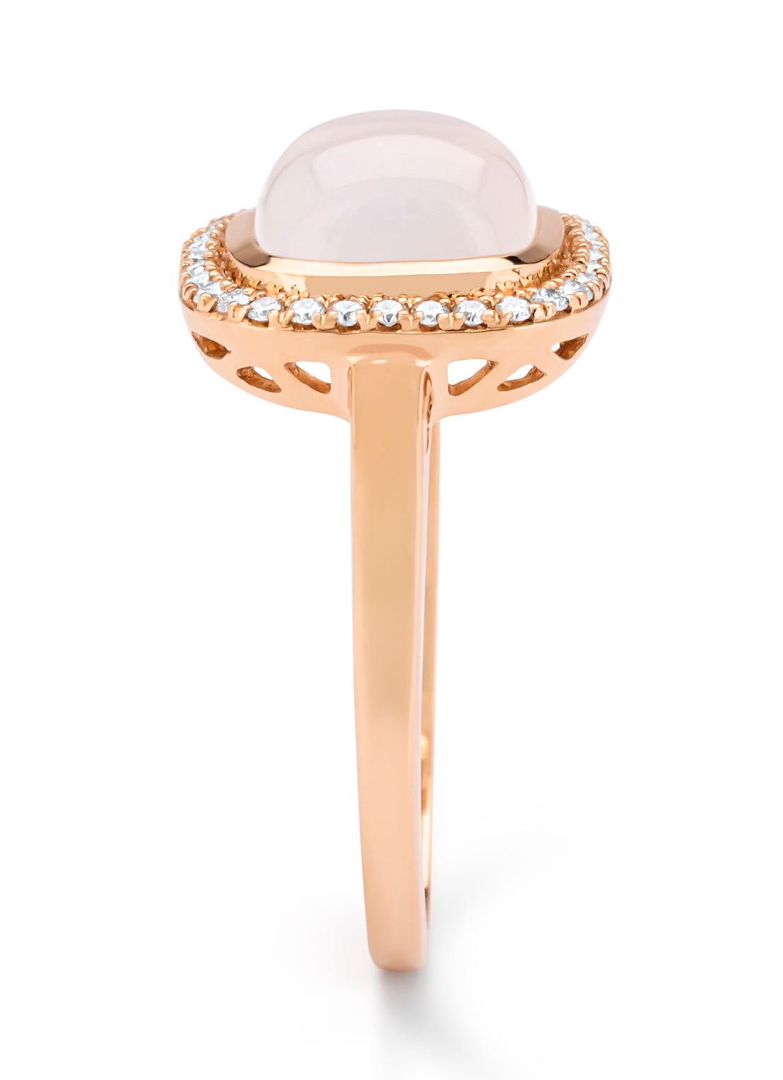 Roségouden ring, 2.32 ct maansteen, Little Drops