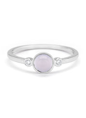 White gold ring, 0.65 ct blue Chalcedone, Little Drops