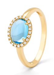Yellow gold ring, 1.61 CT Topaz, Little Drops