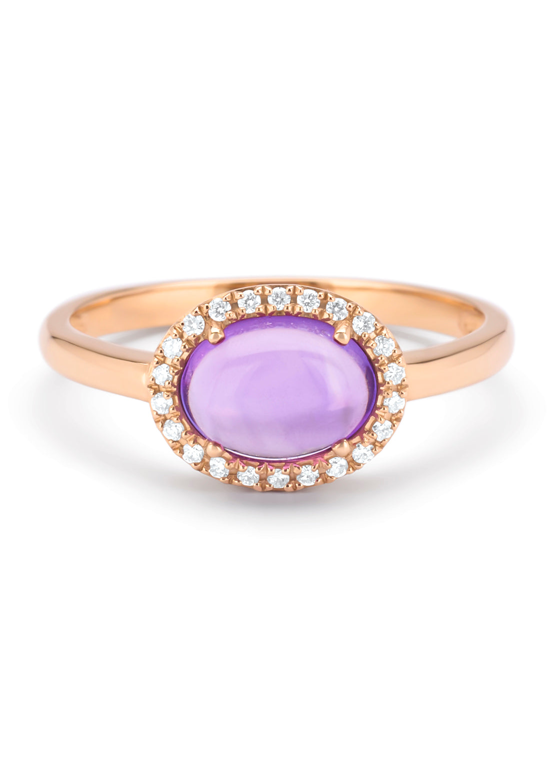 Rose gold ring, 1.20 ct purple amethyst, Little Drops