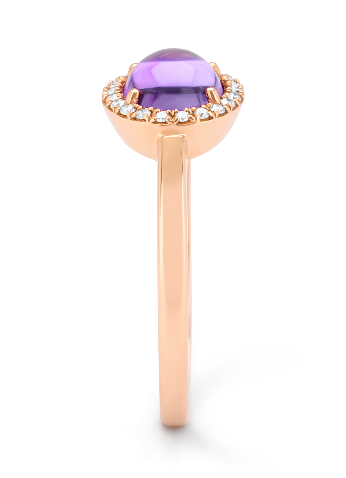 Rose gold ring, 1.20 ct purple amethyst, Little Drops