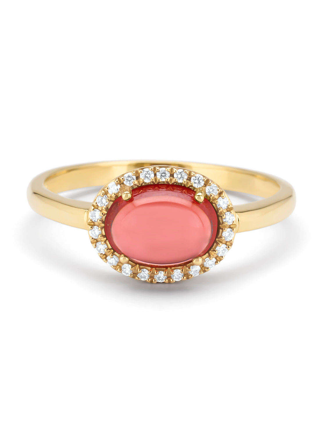 Geelgouden ring, 1.63 ct granaat, Little Drops