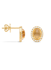 Geelgouden oorsieraden, 3.12 ct citrien, Little Drops