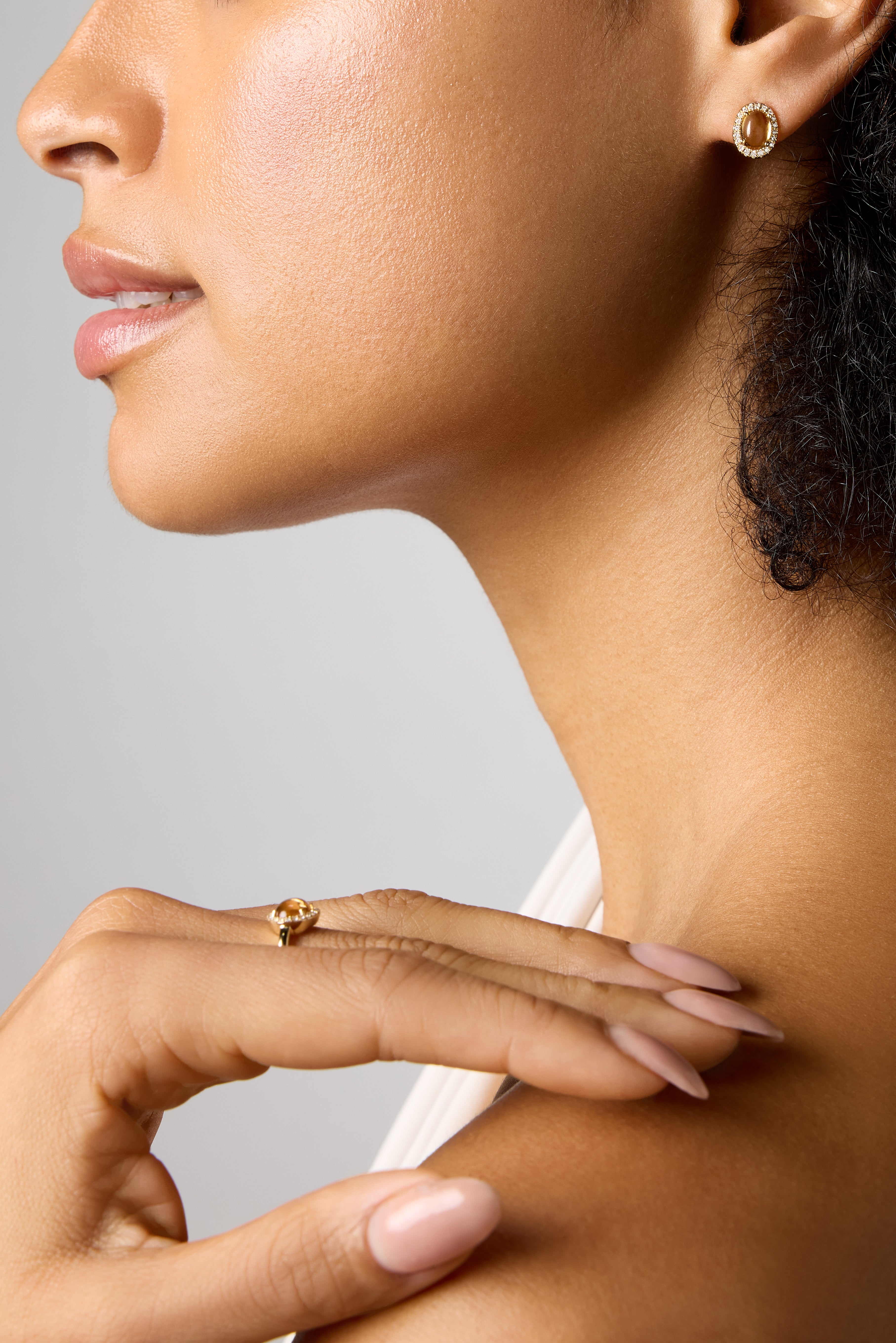 Geelgouden ring, 1.23 ct citrien, Little Drops