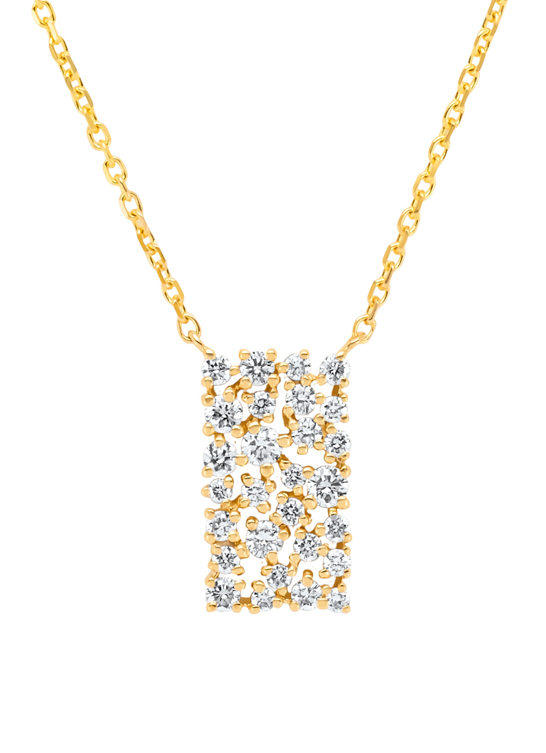 Geelgouden collier, 0.35 ct diamant, Caviar