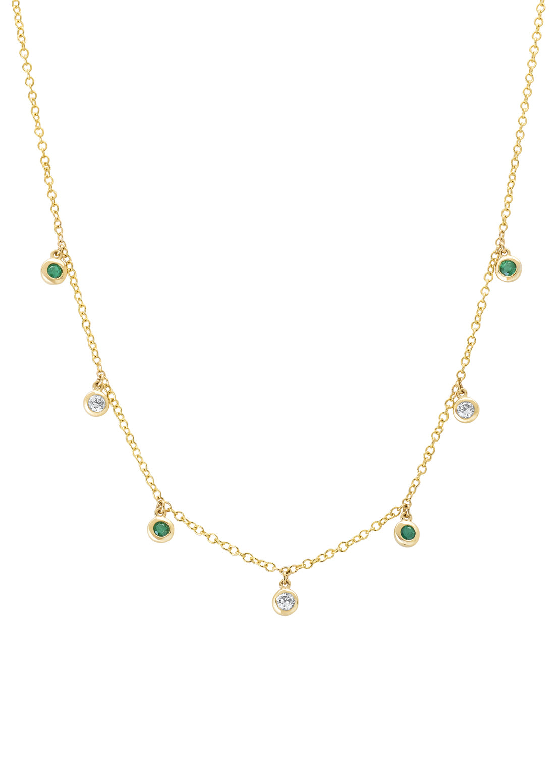 Geelgouden collier, 0.17 ct diamant, Birthstones