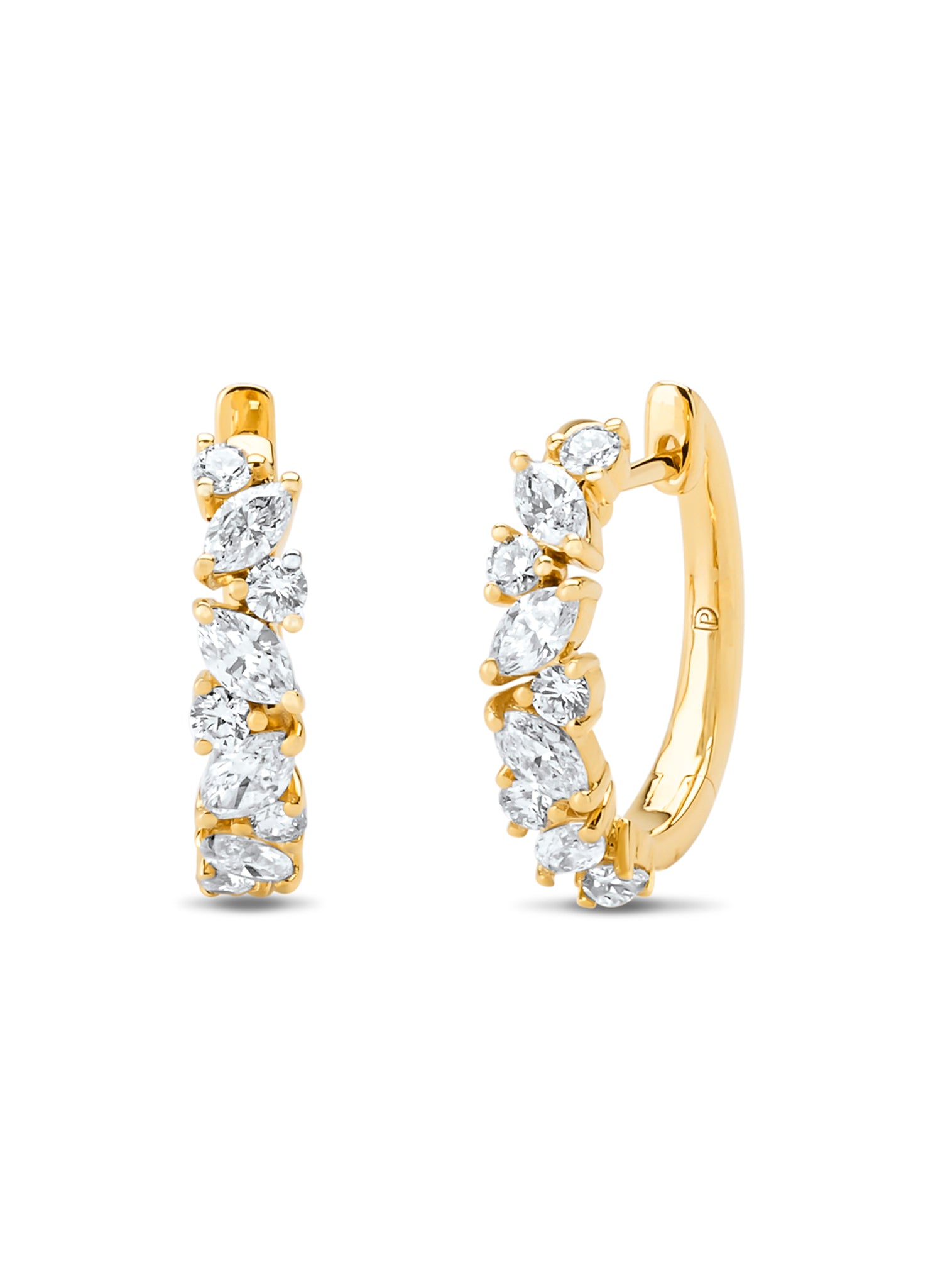 Geelgouden oorsieraden, 0.99 ct diamant, Petite Romance