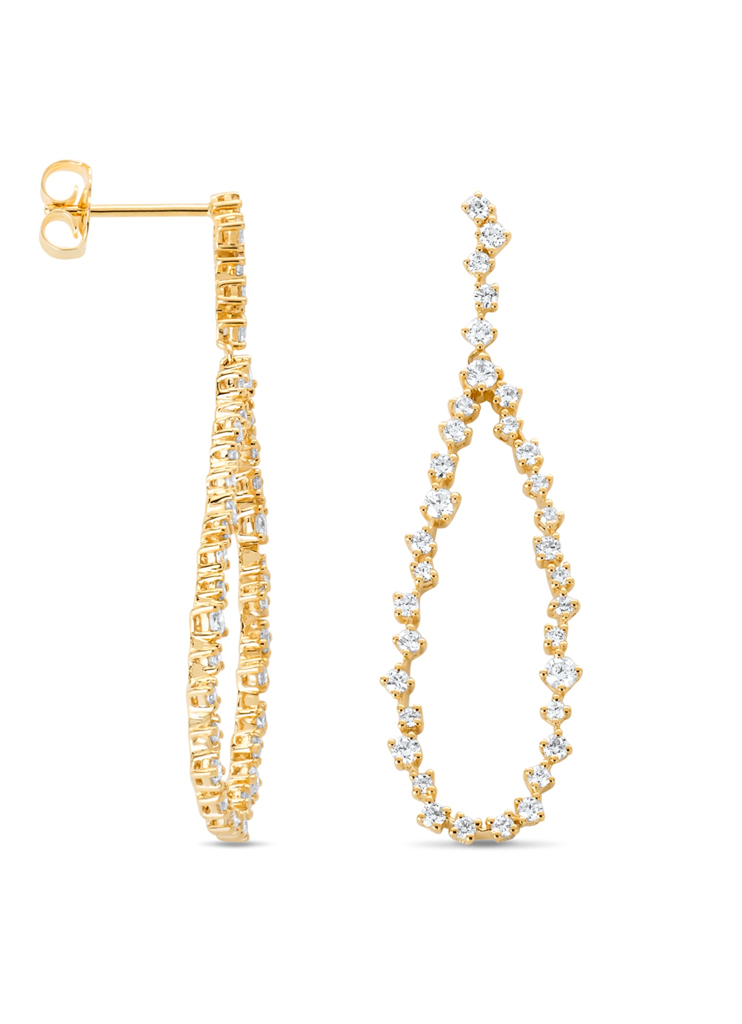 Yellow gold earrings, 1.22 ct diamond, Gallery