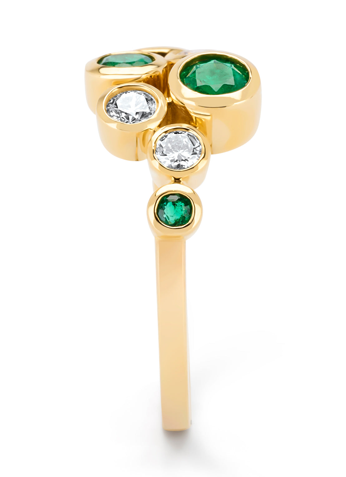 Geelgouden ring, 0.50 ct smaragd, Majestic