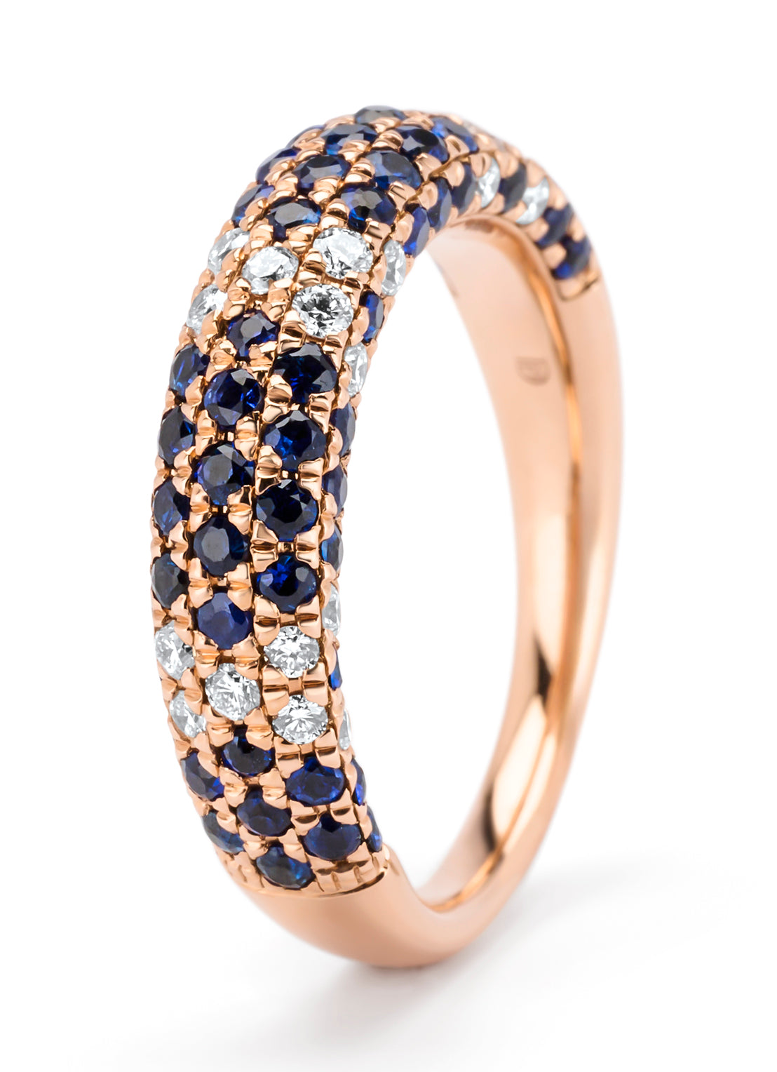 Roségouden ring, 1.13 ct blauwe saffier, Eden