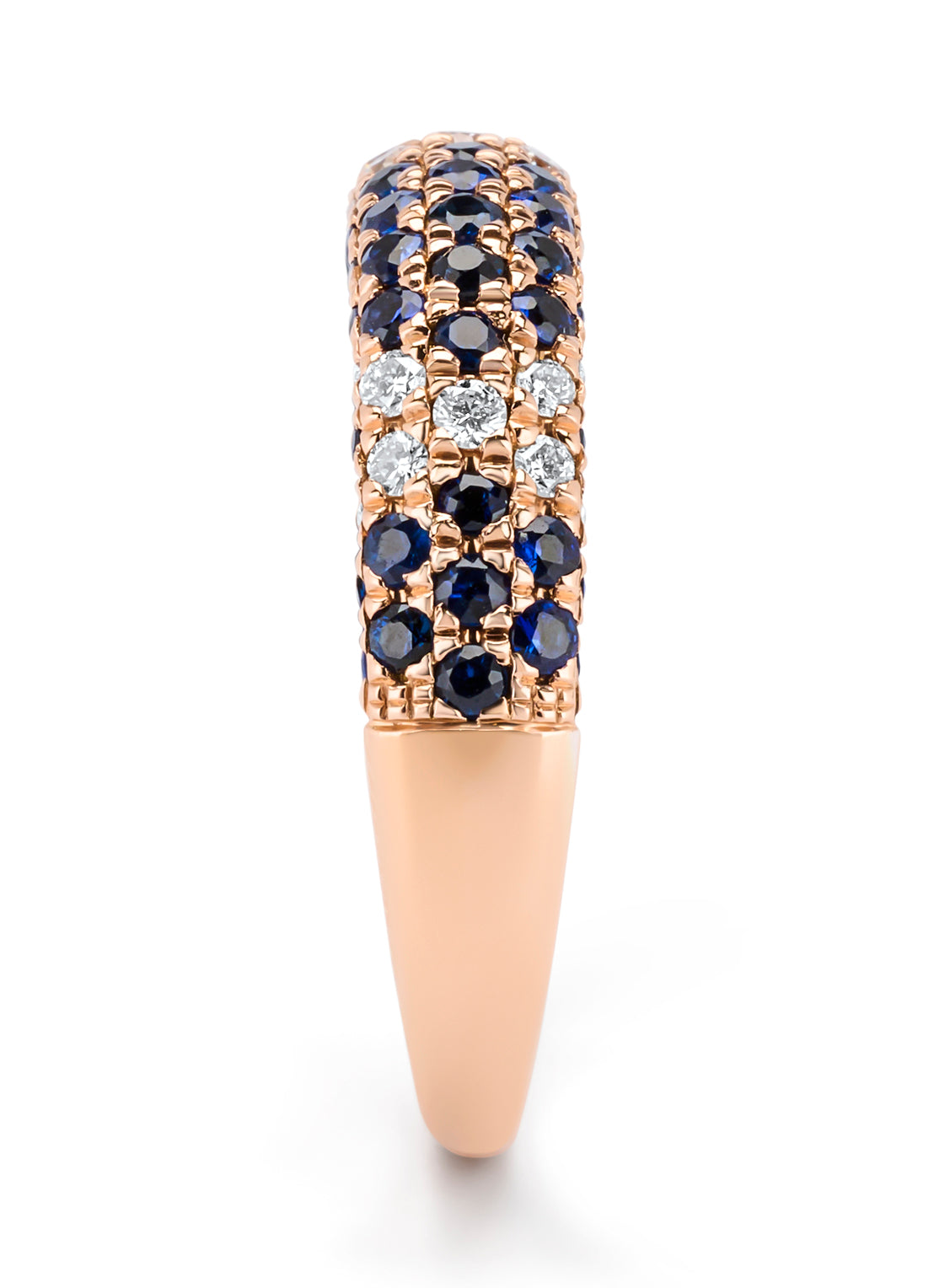 Roségouden ring, 1.13 ct blauwe saffier, Eden