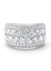 Witgouden ring, 3.28 ct diamant, Caviar