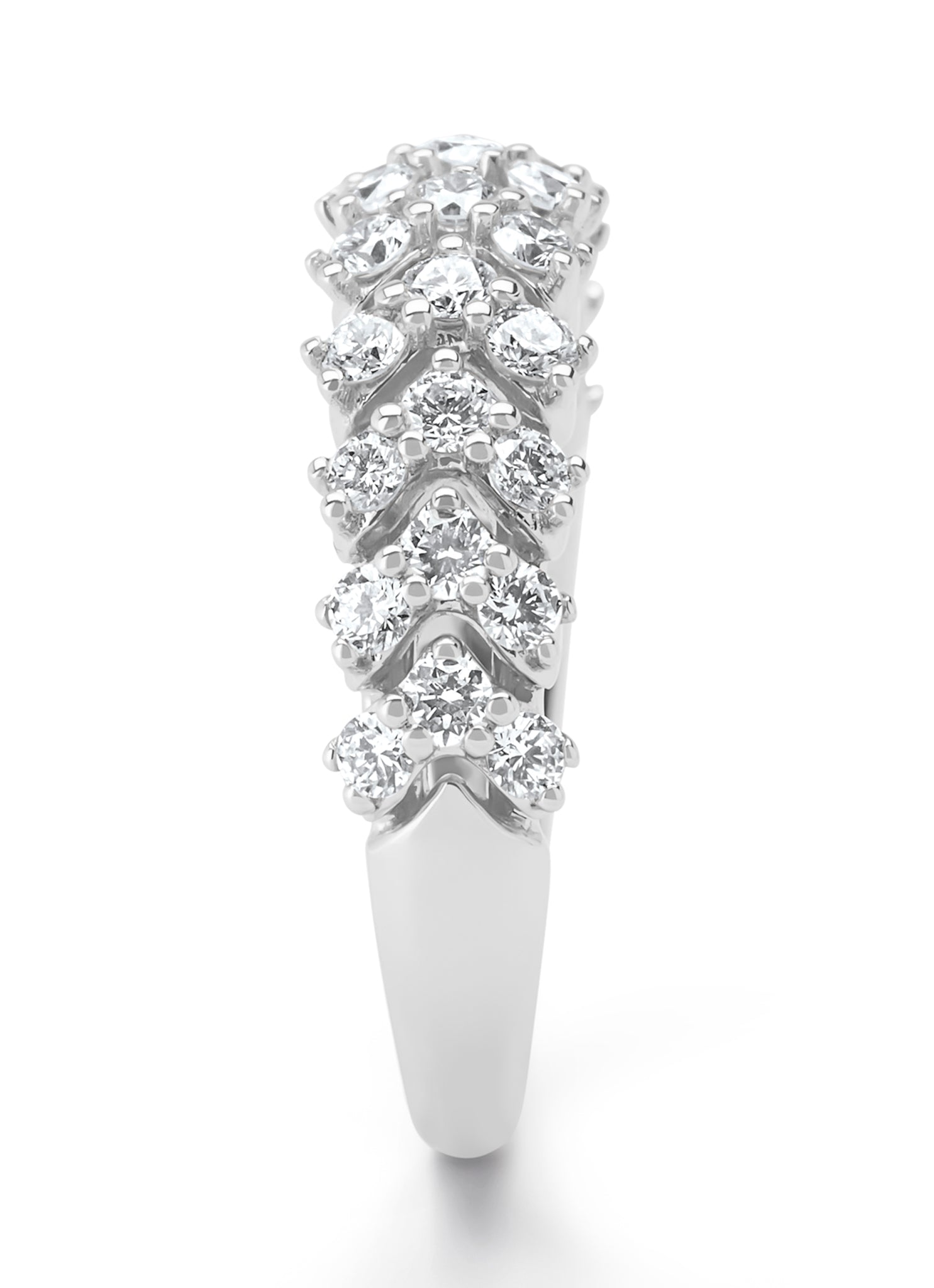 White gold ring, 0.88 ct diamond, gallery