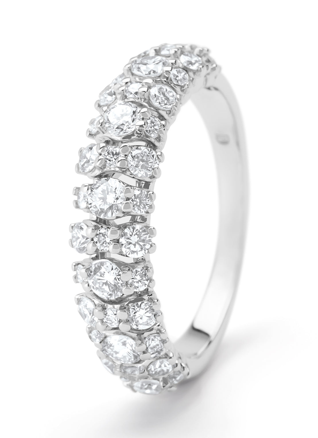 Witgouden ring, 1.05 ct diamant, Alliance