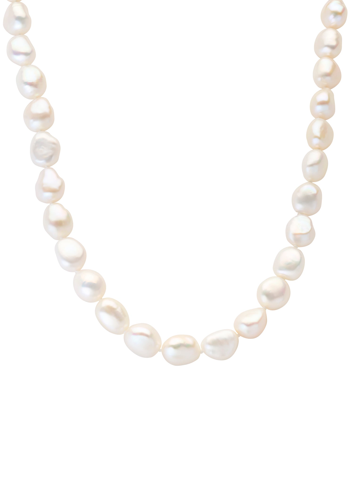 Yellow gold baroque pearl chain Rivièra