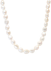Yellow gold baroque pearl chain Rivièra