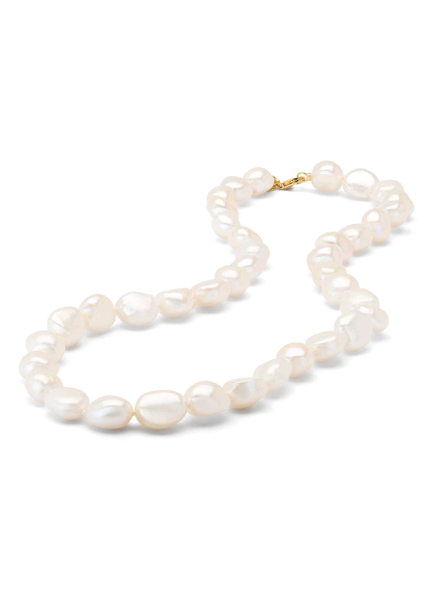 Yellow gold baroque pearl chain Rivièra