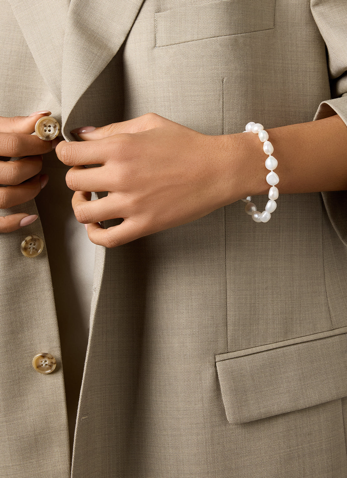 Geelgouden barok parelarmband Rivièra 19,5 cm